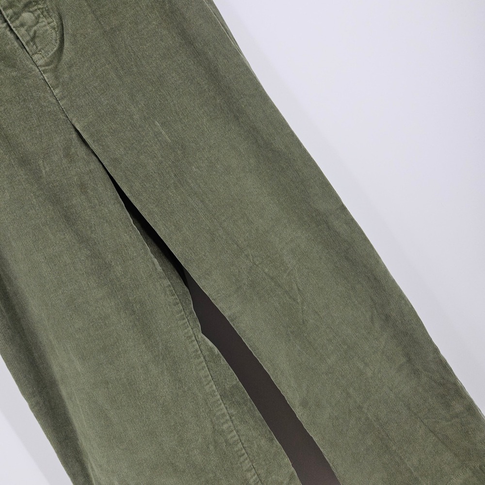 Pact Modern Corduroy Wide Leg Pants Womens Olive Green High Rise Button Fly Sz M - Picture 3 of 10